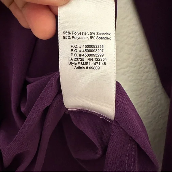 Aritzia Babaton Royal Purple Office Tie Neck Blouse Small - Picture 6 of 6
